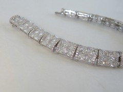 Vera Wang Sterling Silver 925 2 Row CZ Tennis Bracelet Fits 7.5″