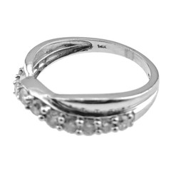 14k Solid White Gold 1/3ct Natural Round Diamond Band Size 6.5
