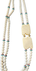Japan Plastic Ceramic Beaded Double Strand Art Deco 1980’s Statement Necklace