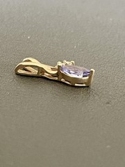 14KT Yellow Gold 0.15CT Tanzanite & 0.02CTW Diamond Pendant (K150)