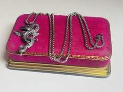 Vintage Silver Tone Chinese Magic Infinity Dragon Men’s Gothic Pendant Necklace