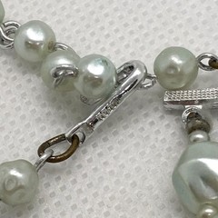 Vintage Pastel Blue Plastic Bead 3 Strand 16” Necklace Earrings Set 60s Japan
