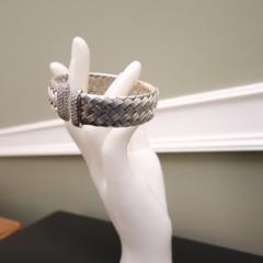 VicenzaSilver bracelet JCM sterling silver 925 woven cuff DMQ accents 6.75 in