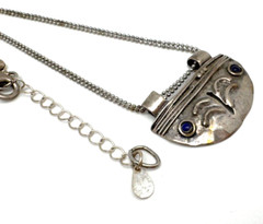 Beautiful Necklace Silver 925 With Gems Stone VTG A Unique Item #55#