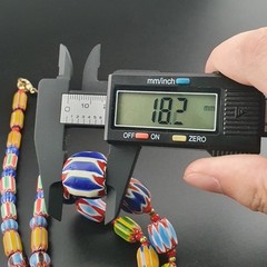 Vintage Venetian Style Multicolor Chevron Glass Beads Necklace 22In | 5.2–18.2mm