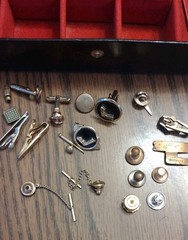 Antique Vintage Lot Collar Cuff Button Studs Brass Kremetz Legion Hickok Case