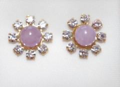 VINTAGE GORGEOUS 12MM CZ SEED FLOWER JACKETS FOR EARRINGS USE W ANY STUDS