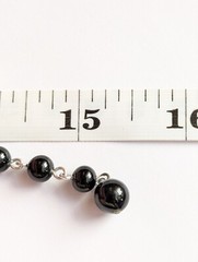 Vintage Japan Black Glass Beads Choker Necklace 15.5 Inches
