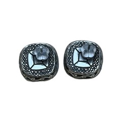 Smoky Gray Faceted Earrings/ Pierced Ears Only/ Silver Tone/ Measure .75 In