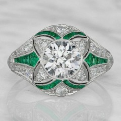 3.15Ct Art Deco Style Lab Created Diamond Anniversary 14k White Gold Finish Ring