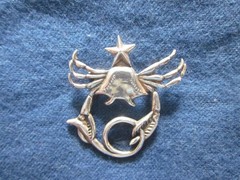 Margot de Taxco Sterling Zodiac Cancer The Crab Brooch 5232
