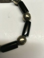 Vintage JMS Jose Marmolejo Mexico 925 Sterling Black Onyx Bracelet TM-65 Signed