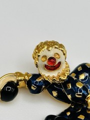 Vintage Jomaz Clown Brooch Pin Signed Whimsical Rare Collectible REPAIR