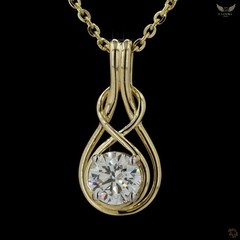 Lab Created Diamond 0.72ct Pendant Necklace Yellow Gold Plated Gift