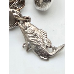 Heavy Vintage Jem Ster Sterling Charm Bracelet – 14 Sterling Charms 8″
