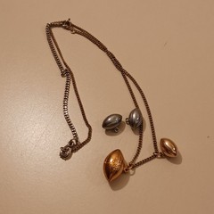 Vintage 3D Football Charm Necklace Gold Silver Tone Sports Jewelry 4 Pendants