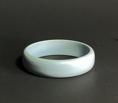 Vintage Minimalist Mod Pastel Blue Lucite Bangle Bracelet with Matte Finish