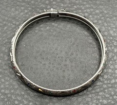 Avon Sterling Silver 925 Bangle Bracelet Multi-Color Enamel Textured Design READ