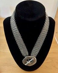 Anthony Ferrara Signed Vintage Necklace Abstract Mesh Chain VTG