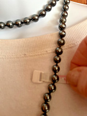 Hematite Vintage 36” Round Beaded Necklace Vintage 80s Semi-Precious Stones