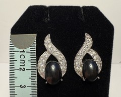 Vintage Fifth Avenue Collection Butler Crystal Rhinestone Earrings Silver Studs