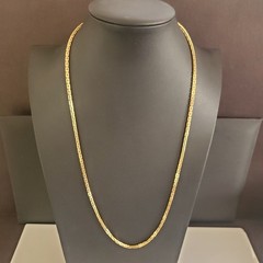 Sarah Coventry VTG Gold Tone Brick Link Chain Necklace 24 Inch Patent 3427691