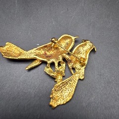 Red Colorful Enamel Pair of Birds Brooch Animal Costume Jewelry