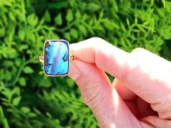 Antique 2.30Ct Black Opal and 18k Yellow Gold Cameo Ring Circa 1900