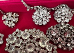 B David brooch and unsigned brooches earrings necklaces bling