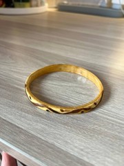Vintage Tortoiseshell Bangle Bracelet Brown Cream Acrylic Resin Jewelry