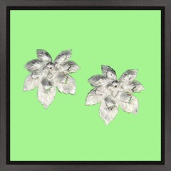 SILVERY MAPLE Leaf Vintage 1958 Clip On Earrings