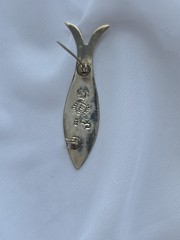 JOSE FEDERICO TAXCO Mexican Sterling Silver Rainbow Guilloche Enamel Fish Pin