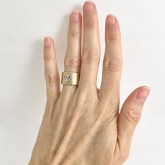 Vintage 1950’s Wide Pave Diamond Heart Ring 14K Yellow Gold, 7.64 Grams