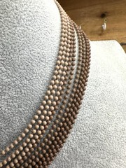 1930’S ART DECO 9 STRAND Nude brown PAINTED BRASS BALL CHAIN NECKLACE CHOKER