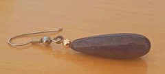 Vtg Lapis Lazuli Dangle Drop Earrings Stainless Ear Wire
