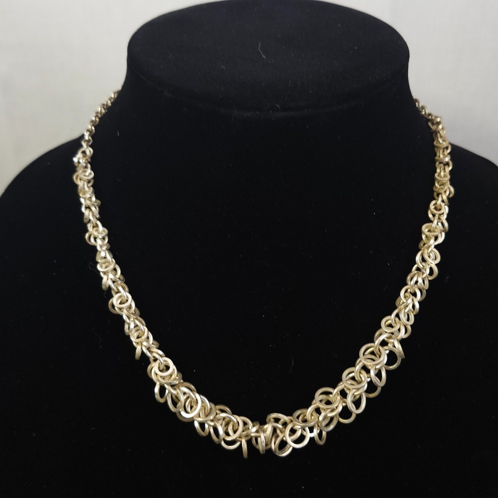 Vintage Avon Silver Rings Cluster Choker Necklace 15.5″ with extension