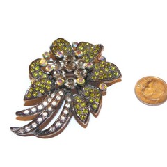 Vintage Rhinestone Flower Brooch