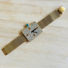 VTG Sonia Demaria Italy Bracelet Wristwatch Chunky rhinestone LDeMaria Couture