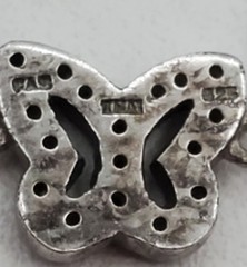 VTG 925 FAS Butterfly Necklace 16in Adjustable Sterling Silver Choker Thailand