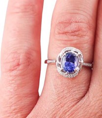 Kallati White Gold Diamond Tanzanite Ring