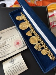 Vintage Camrose Kross JBK Gold Charm Bracelet COA 7″ NEW