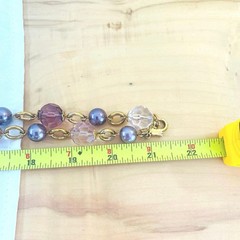 Vtg KJL Kenneth Jay Lane Long Bead Faux Pearl Necklace Faceted Lilac Signed