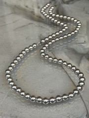 Vintage Sterling Silver Ball Beaded Necklace & Bracelet