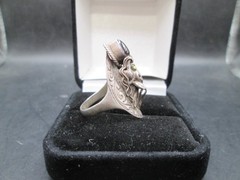 Vintage Nepalese Sterling Silver Handmade Dragon Ring Size 8.75 *