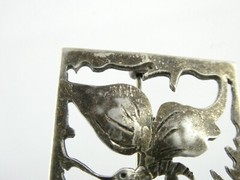 Vintage JB Signed Sterling Silver Butterfly Scene Pin or Brooch 925 5.6g 1 1/8In