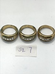 Vintage 18KT GE Gold Plated & Rhinestones in Bold Look Ring varied sizes