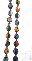 Millefiori Venetian Murano Glass Necklace Multicolor Knotted 25 Inches Vintage