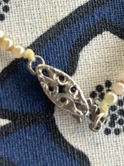 Vintage 15” Pearl Necklace Child 10K White Gold Clasp Graduated Hand Knotted