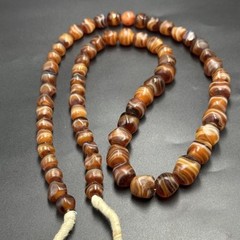 Old Mali Striped Agate Style Beads Vintage African Old Glass Beads