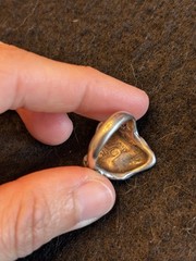 VINTAGE ARTISAN STERLING 925 GEN STONE LEAF MOTIF RING *6.6 gm*
